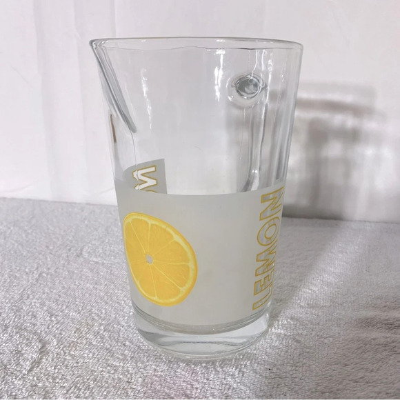 Vintage Cerve Italian Frosted Glass Lemon Lemonade Pitcher - Picture 4 of 11